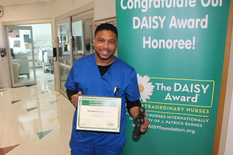 Zechariah Mathur, RN Honored with the DAISY Award at TUH-Main